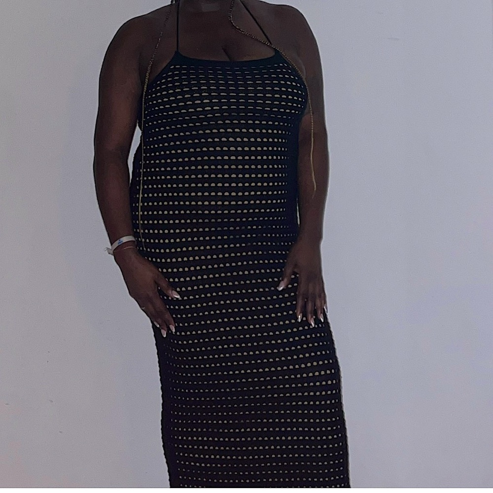 JLUXLABEL Black Knit Women's Dress